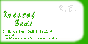 kristof bedi business card